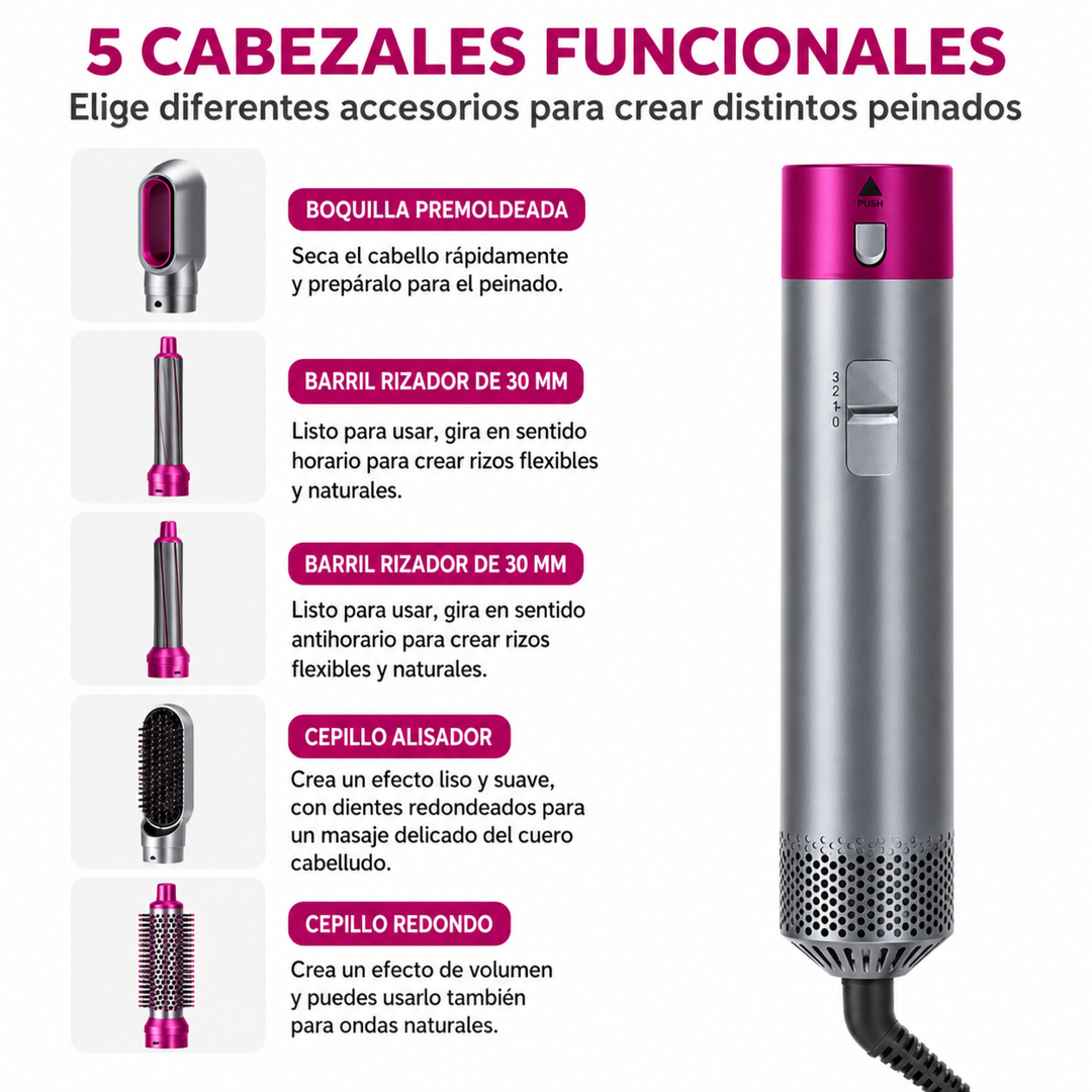 Cepillo Secador Moldeador 5 en 1