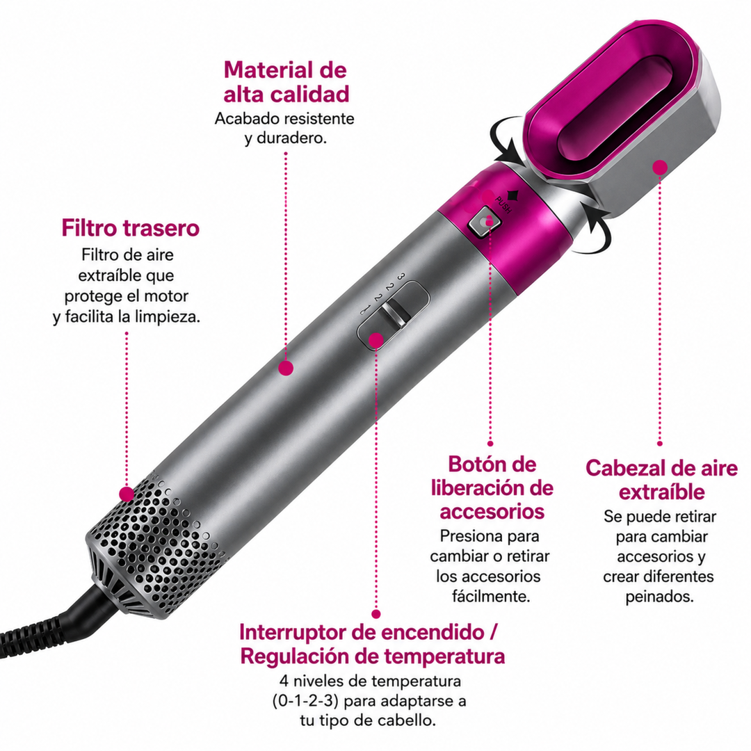 Cepillo Secador Moldeador 5 en 1