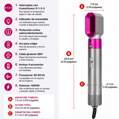 Cepillo Secador Moldeador 5 en 1
