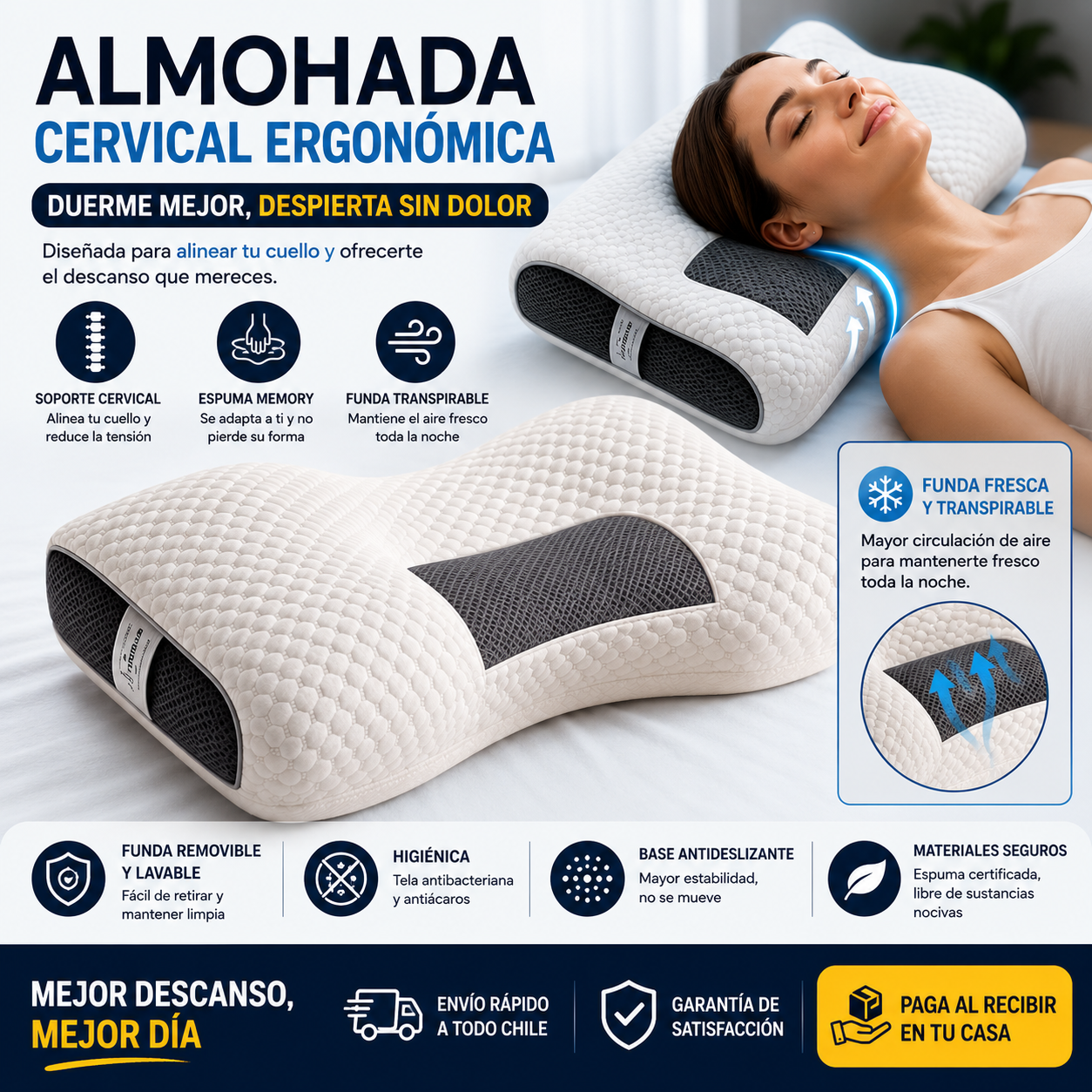 DreamCerv™ | Almohada Ergonómica 3D