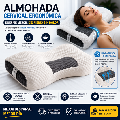 DreamCerv™ | Almohada Ergonómica 3D